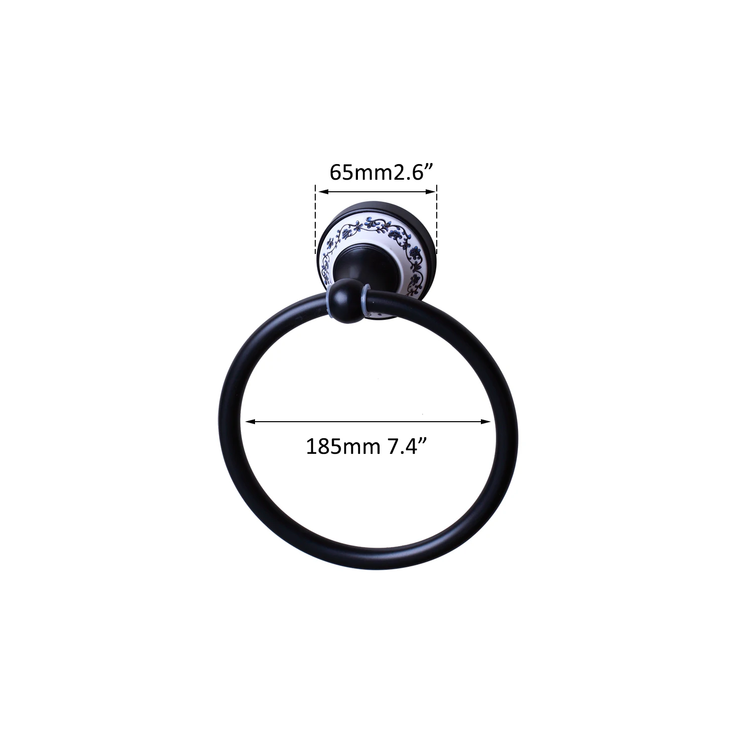 Black ORB Wall Mounted Bathroom Towel Ring Stainless Steel Black Oil Rubbed Brozen Towel Ring