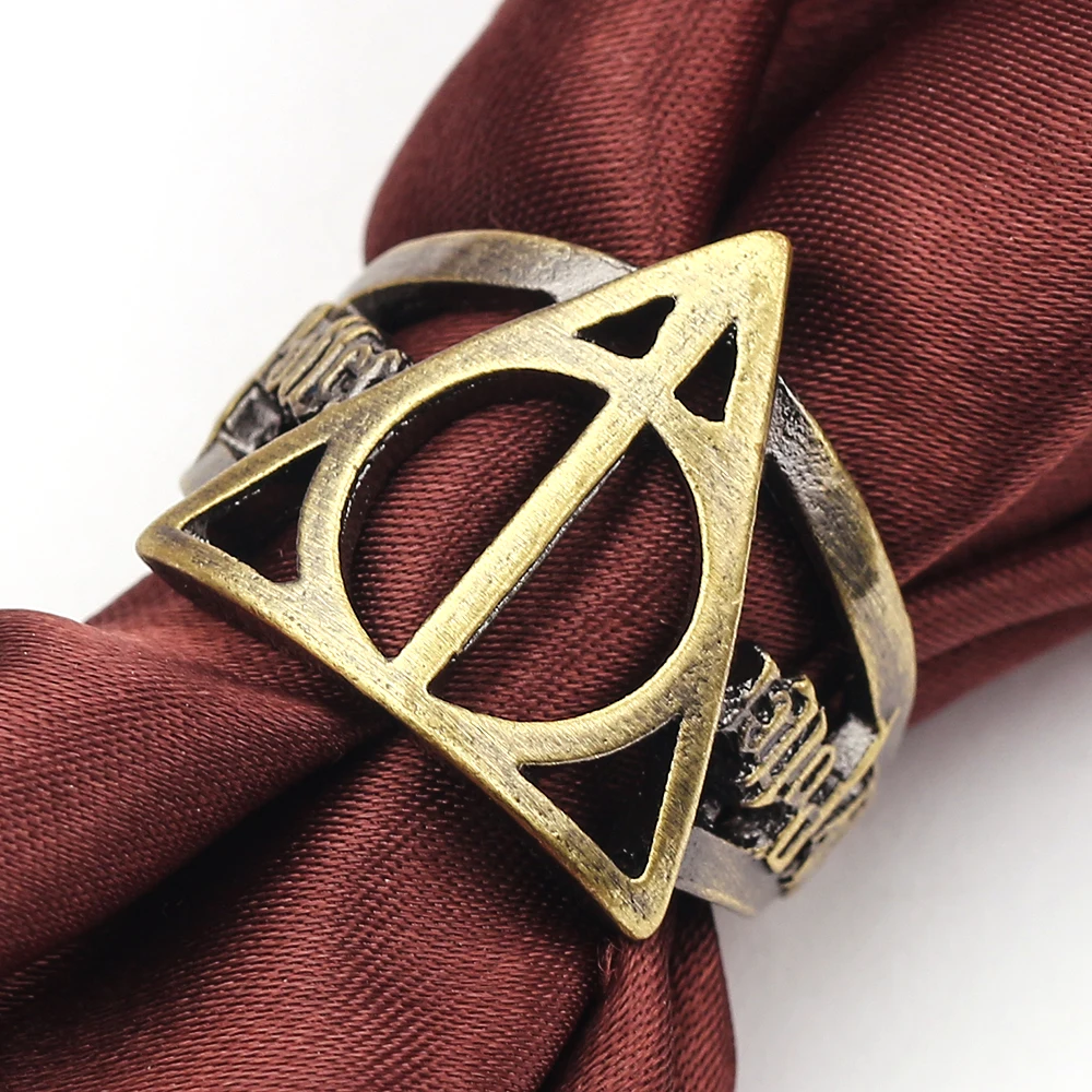 Death sacred Хогвартс Зачарованный школьный значок кольца Hufflepuff Гриффиндор Слизерин Crawwin сувенир «Дары смерти» кольцо винтажные готические украшения - Цвет основного камня: Death sacred