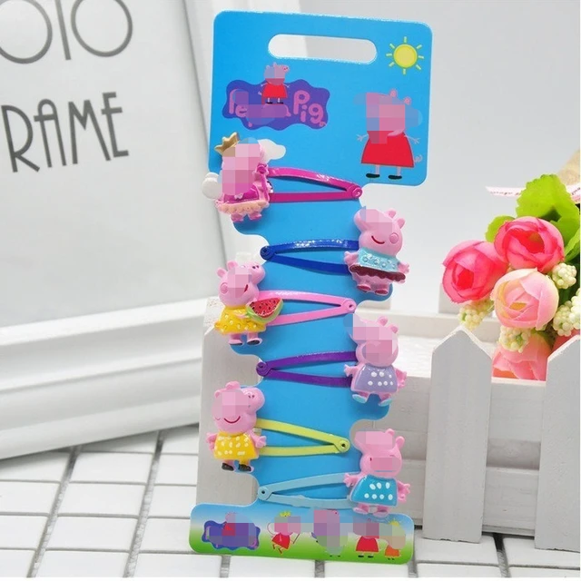 6 Pcs My Little Pony Hair Rope Hair Clip Child Girl Cartoon Cut Cartoon Resin Rainbow Baby Hair Accessories Pig hair clip