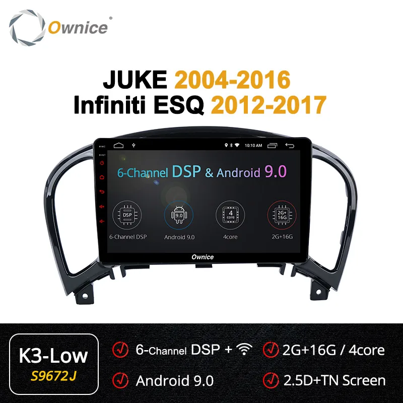 S9672 K3-Low Ownice Android 9,0 360 Panorama автомобильный dvd-плеер gps k3 k5 k6 для NISSAN JUKE 2004- автомобильный радиоприемник с навигацией gps 4G LTE SPDIF - Цвет: S9672 K3-Low
