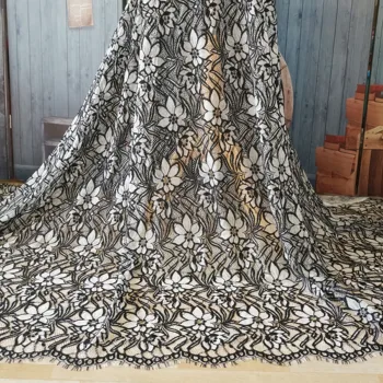 

Thich quality super lace fabric with eyelash, women coat, garment fabric fashion styles, 2020 NEW arrival dress lace 1.5x3 meter