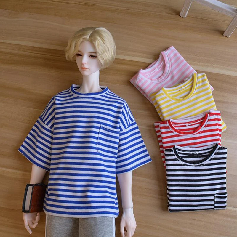 

D03-P356 children toy BJD DD SD MSD 1/4 1/6 1/3 uncle doll's clothes Crew neck navy T-shirt short sleeves 1pcs