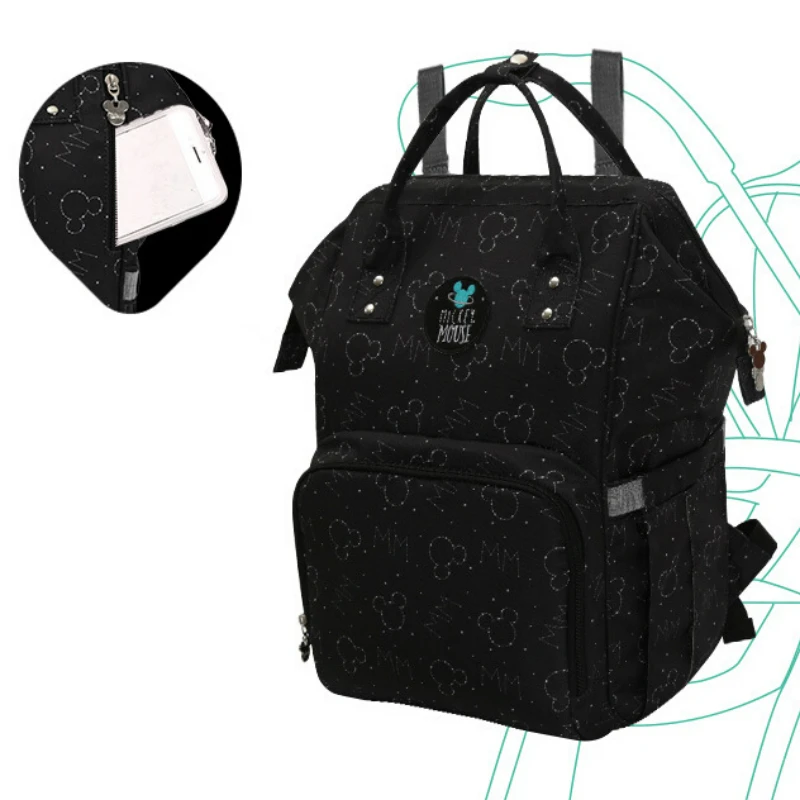 Настоящая сумка для подгузников disney Mommy, рюкзак с USB изоляцией, подогреватель бутылочек, детские сумки, сумка для подгузников для мамы, коляски, для ухода за ребенком