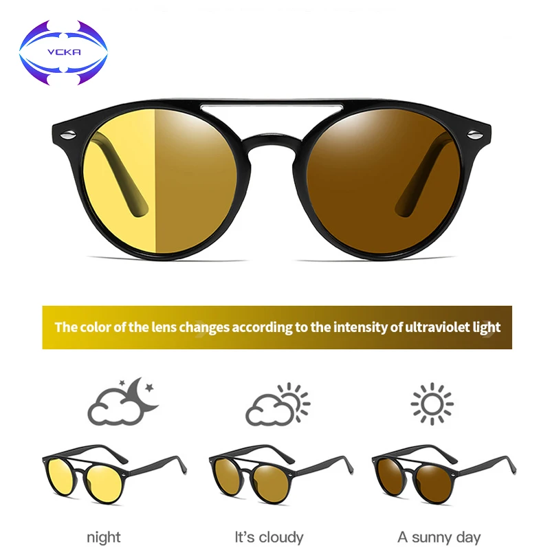 

VCKA Driving Photochromic Sunglasses day night Men Polarized Discoloration Sun glasses UV400 Women Oculos De Sol Masculino
