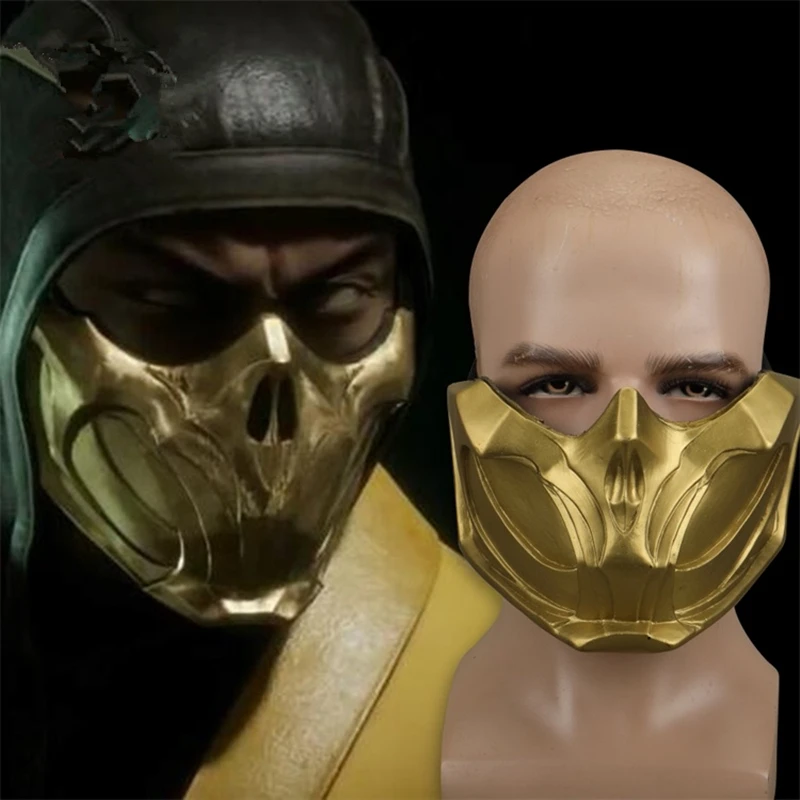 

Mortal Kombat 11 Cosplay Scorpion Mask Hanzo Hasashi Halloween PVC Mask Props