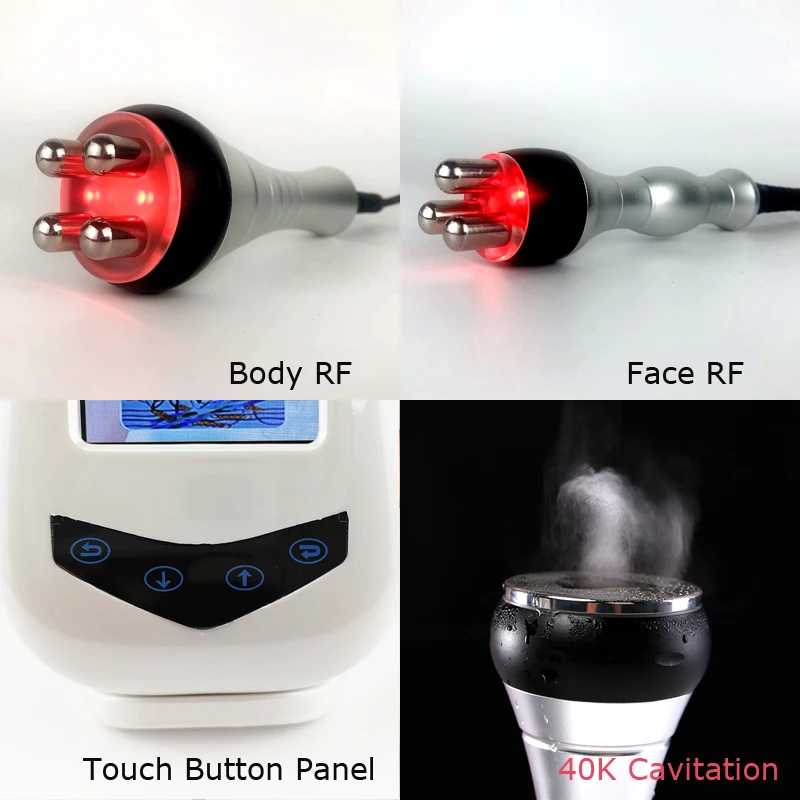 Günstige Neue Touch Taste Control Ultraschall 40KHz Kavitation und Multipolaren RF Gesicht Körper Schönheit Maschine Fett Brenner Körper Gewicht Verlieren