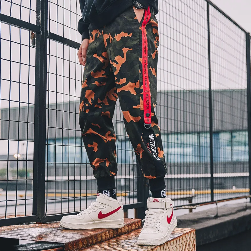 

Casual Men Camo Trousers Cotton Harem Pants Men Tide brand Japanese Harajuku style Camouflage Pants Sweatpants Jogger Pants