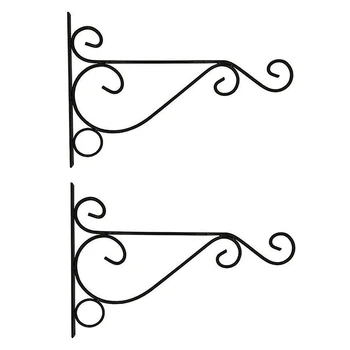 

9.8inch Wall Plant Hanging Brackets Iron Plant Hanger for Garden Decrations (black)