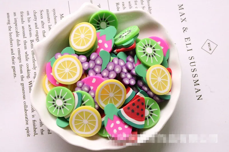20 шт Лизуны в виде фруктов ломтик для слизи DIY декоративные шпильки для волос