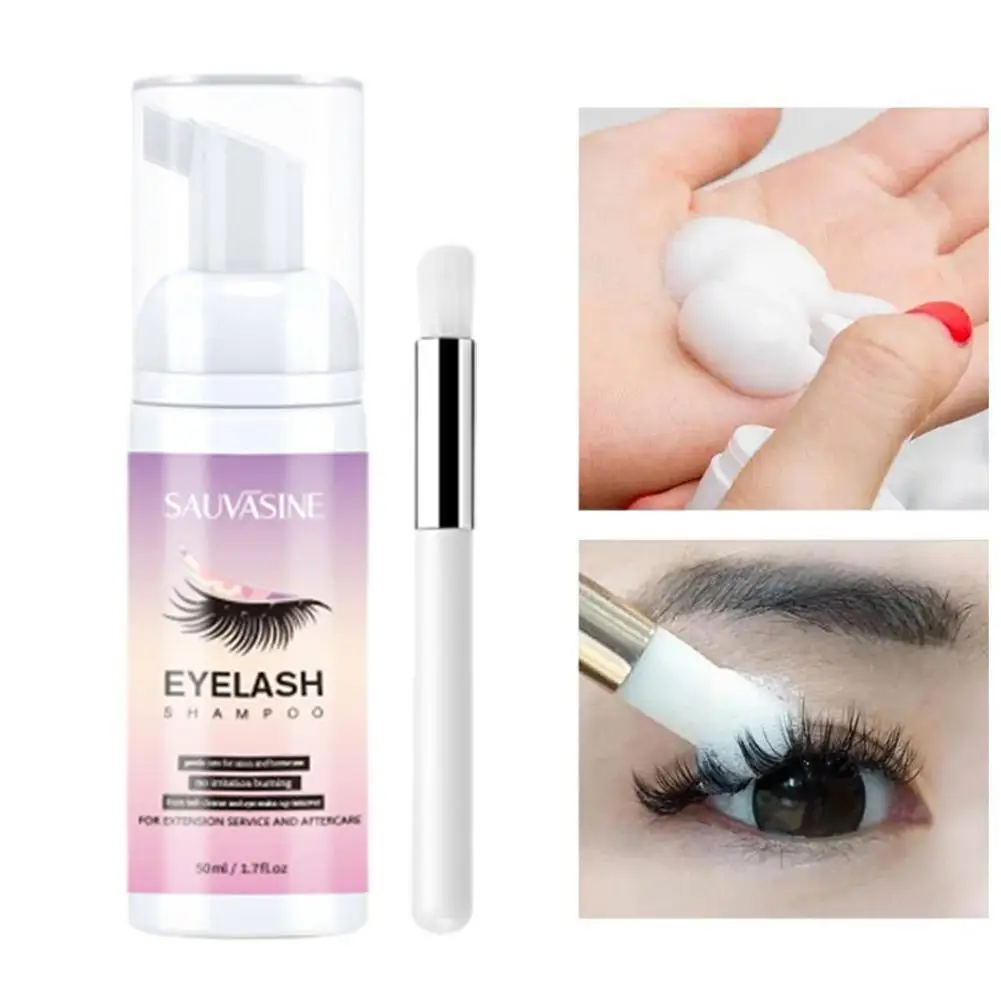 1pc Eyelash Extension Shampoo 50ml Salon Mousse Foam Cleanser Eyelash