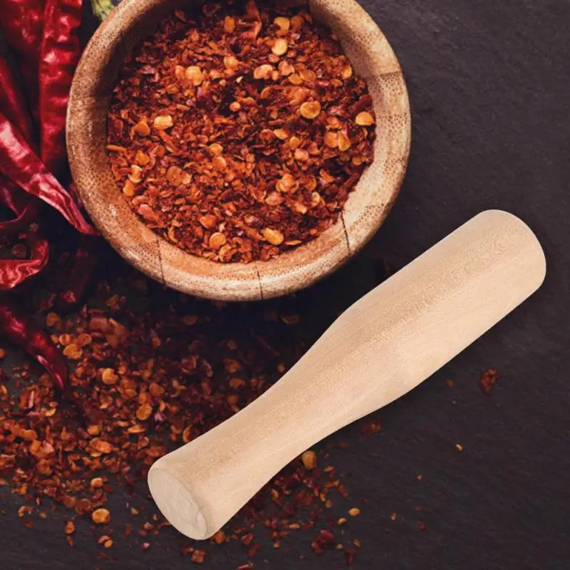 Professional Wooden Pestle Food Muddle Grinding Rod for Custard Purees Drinks and Cocktails Bar Tool Wooden Pestle