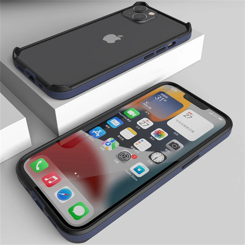 Thin Silicone Bumper For iphone 13 Pro Max 12 Mini Luxury Slim Flexible Non-Slip Anti-Knock Soft Frame Case Black Blue Red best iphone 12 pro case