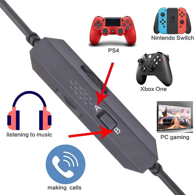 Сменный аудиокабель ABDO для игровой гарнитуры Logitech Astro A10 A40 A30 A50 G633 G933 Kingston HyperX Cloud