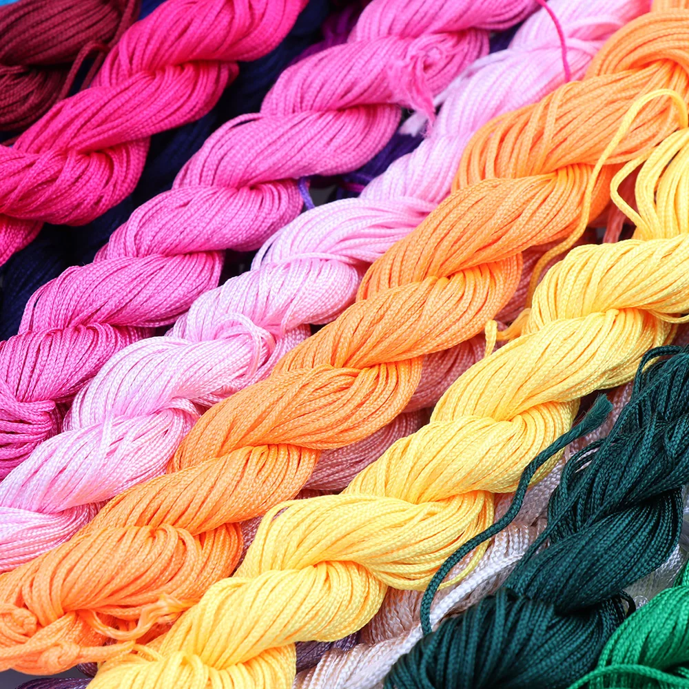 25 цветов 20 м/лот 1 мм нейлоновый шнур китайский узел макраме трещотка тесьма для Шамбалы для DIY браслет плетенные украшения