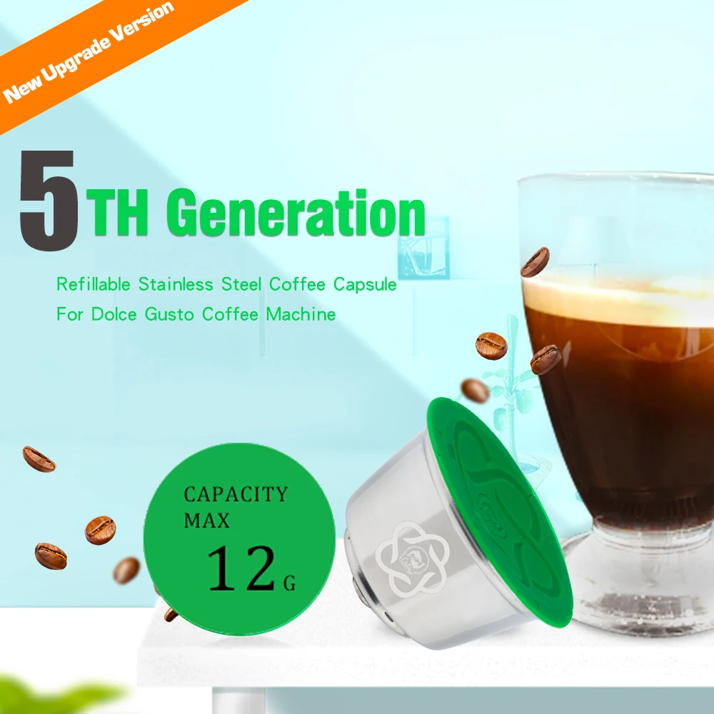 Upgraded Refillable Coffee Capsule For Dolce Gusto Reusable Stainless Steel Filter Cup Nescafe Cofee Machine Crema Maker | Дом и сад