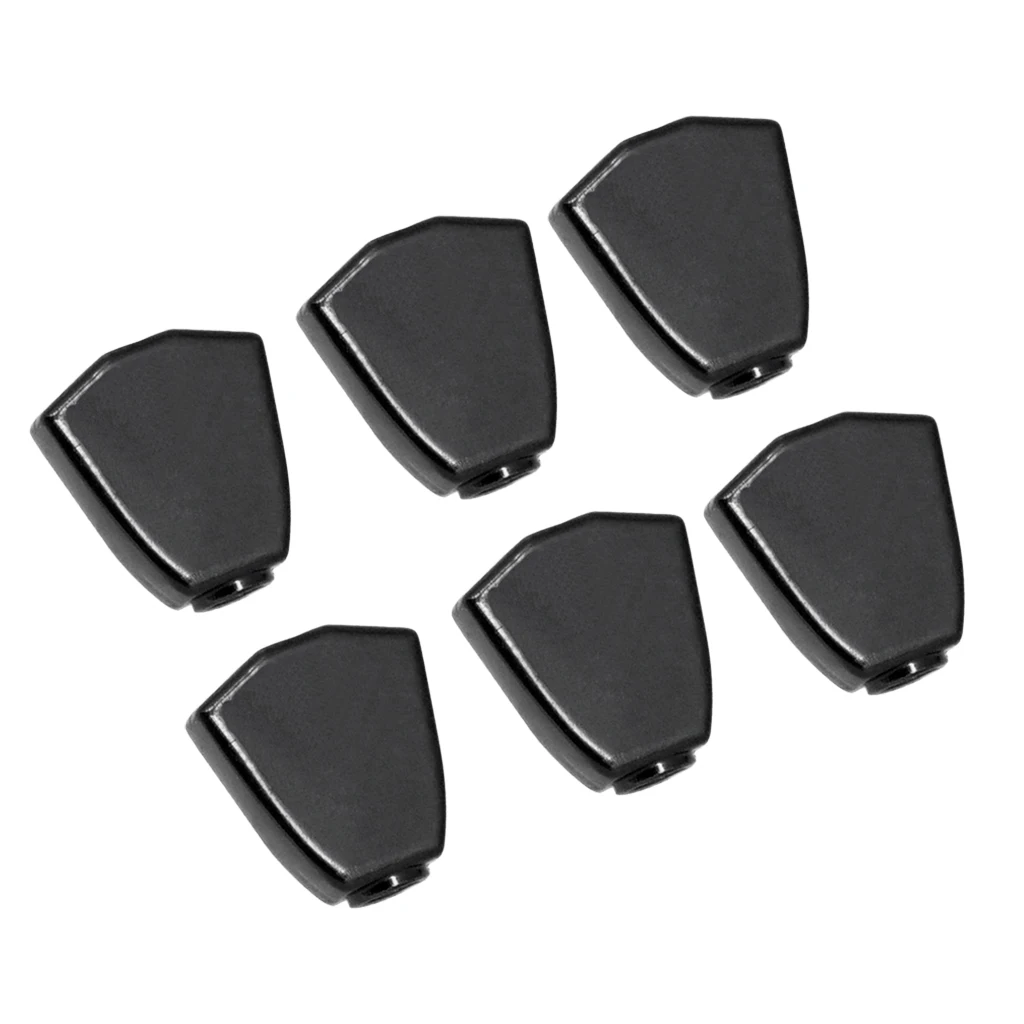 Set of 6 Guitar Tuning Pegs Buttons Replacement Machine Heads Handle Caps, Black