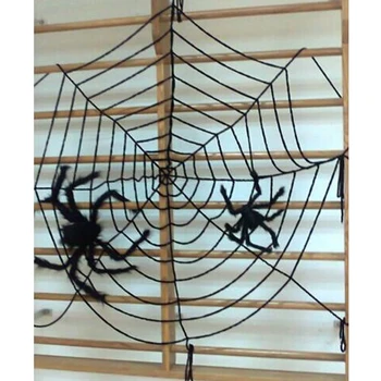 

2020 Halloween Scary Party Scene Props Black/White Creepy Cobweb Spider Web Horror Halloween Decoration For Bar Haunted House