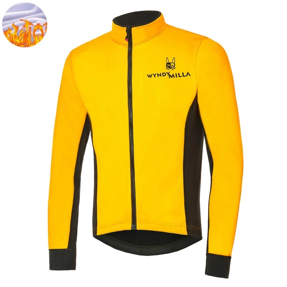 Wyndymilla Winter Thermal Fleece Jersey Cycling Jacket 2021 Men's Long ...