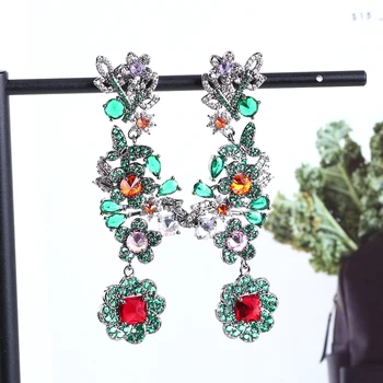 

XIUMEIYIZU Beautiful Flower Earrings Paved AAA Zirconia Jewelri Gold/Rhodium Plating Women Luxury Wedding Party Drop Earrings