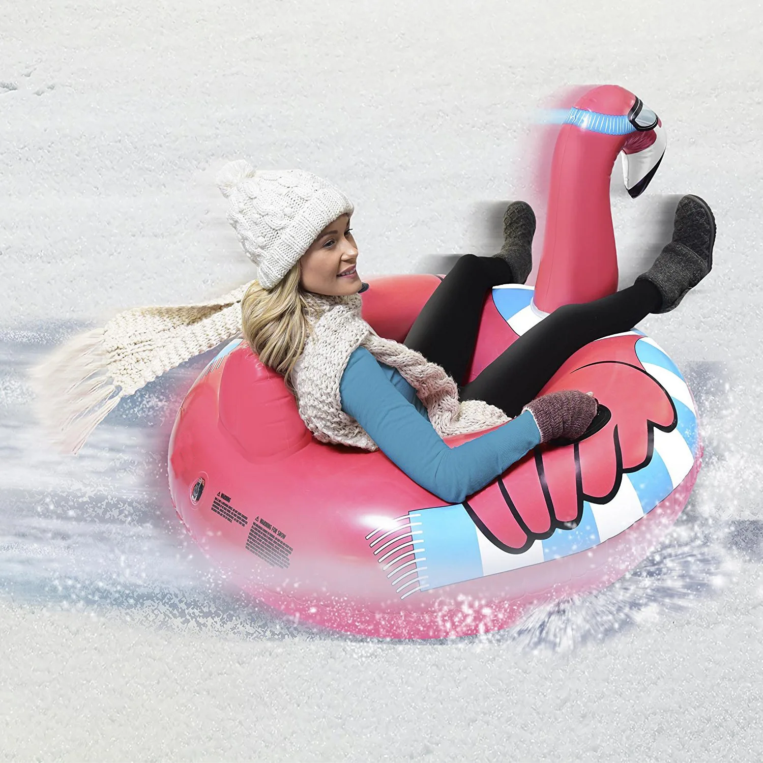 Многофункциональные Холодостойкие ПВХ надувные одиночные взрослые Фламинго лыжные кольца лыжные шины надувные лыжи кольца