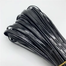  5yards/Lot 2/3/4mm Flat Leather Rope PU Leather Cord Rope For String Strap Necklace Rope For Jewelry Making 