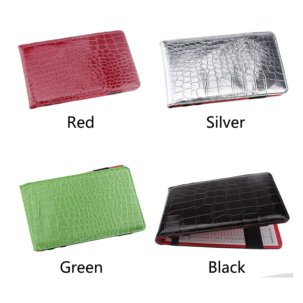 Scorecard PU Leather Portable Durable Embossed Professional Statistics Universal Golf Fashion Training With Pencil Solid