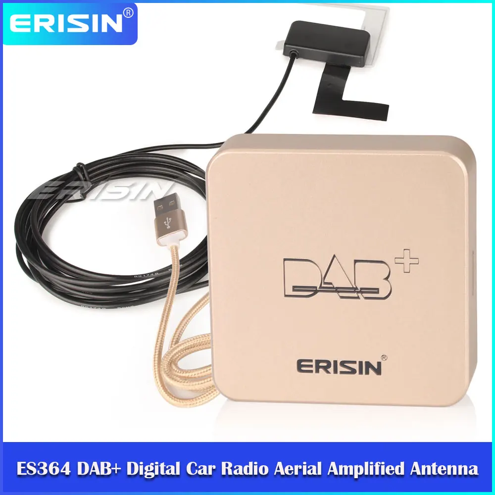 Erisin ES364 DAB + Цифровая Автомобильная радиоантенна с усилением для Android 7 1/8 1/9 0/10 0