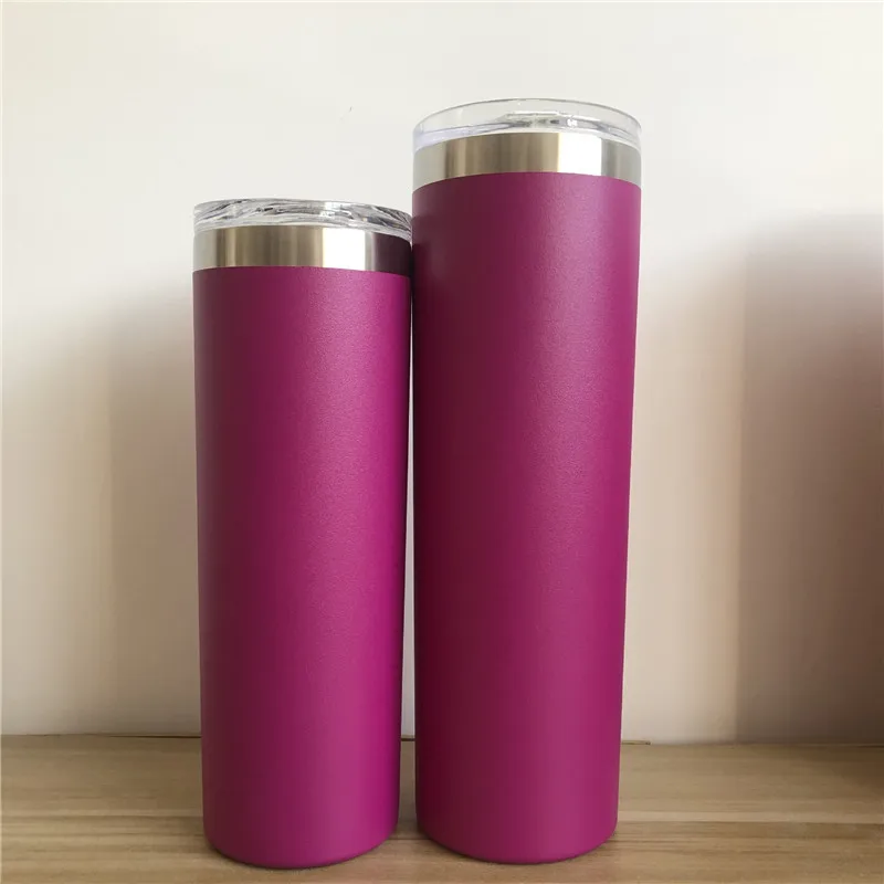 News 20oz 30oz Skinny Tumbler Double Wall Stainless Steel Vacuum Tumbler Vacuum Insulated Straight Cups Flask Beer Coffee Mugs