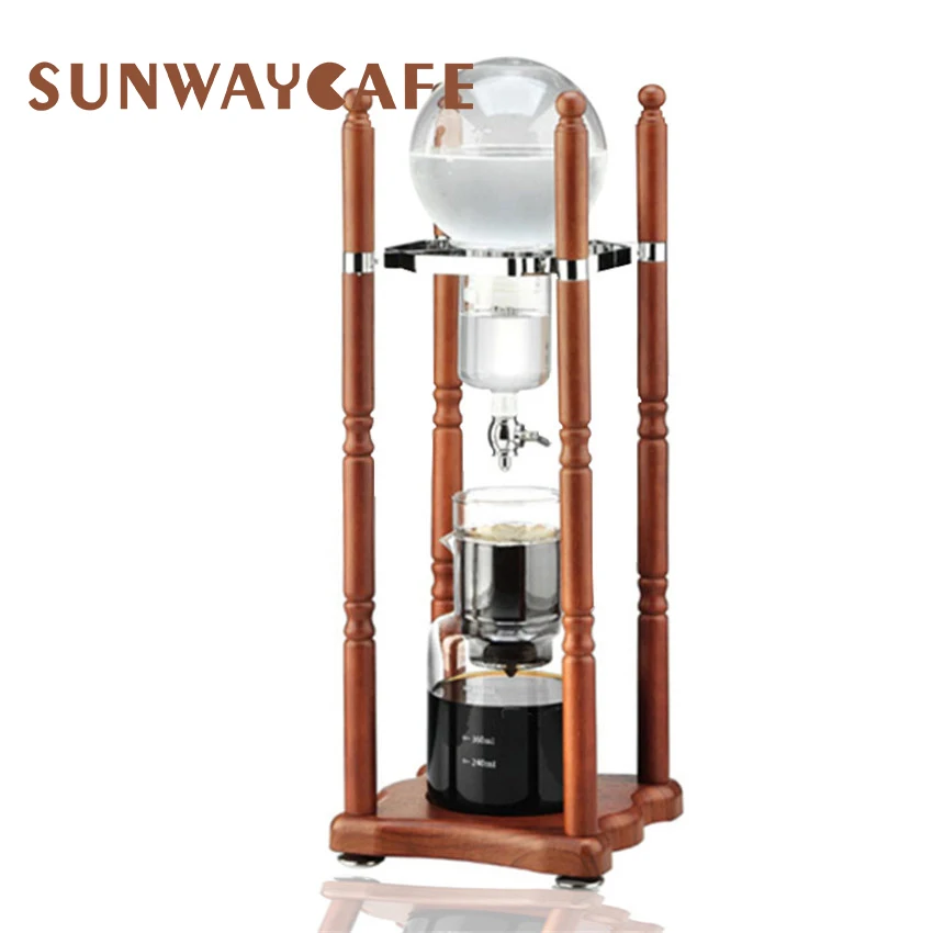 6 Cups/600ML Cold Brew Dripper Coffee Maker, Adjustable Ice Drip Glass Duth Cold Drip Coffee Machine for Cold Brew Coffee 