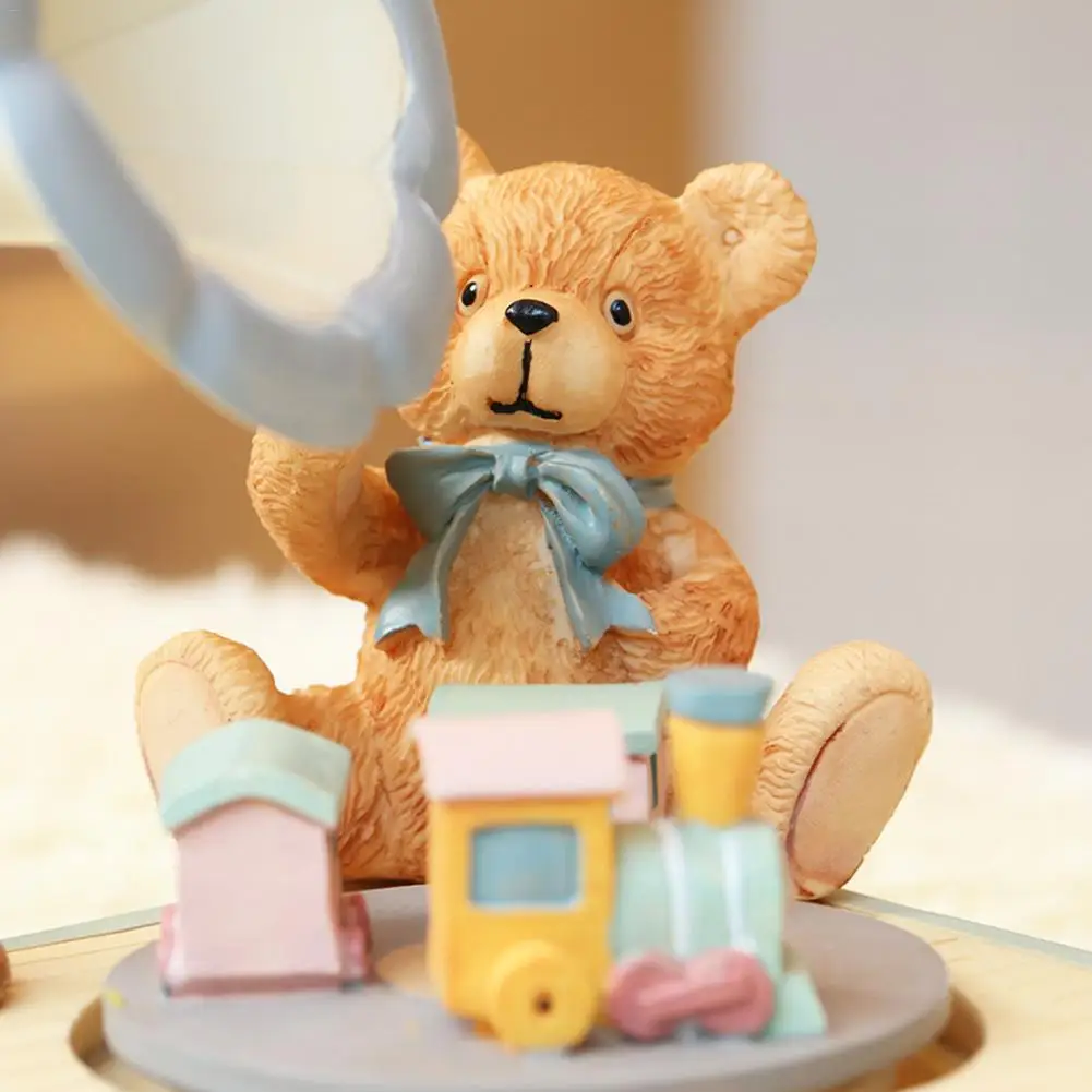 Gramophone Bear Music Box Rotating Cute Cartoon Music Box Student Gift Decoration Christmas Birthday Girl Girlfriend Children