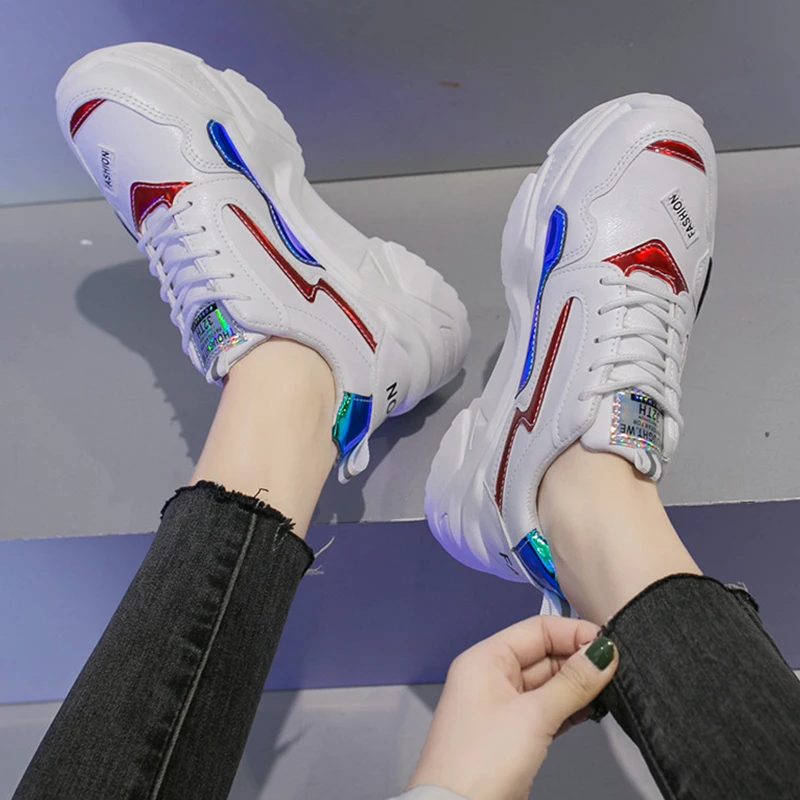 

Women's Sneakers 2020 Spring New Korean Version of Female Student Breathable Color Blocking Shoes Original Night Running Shoes