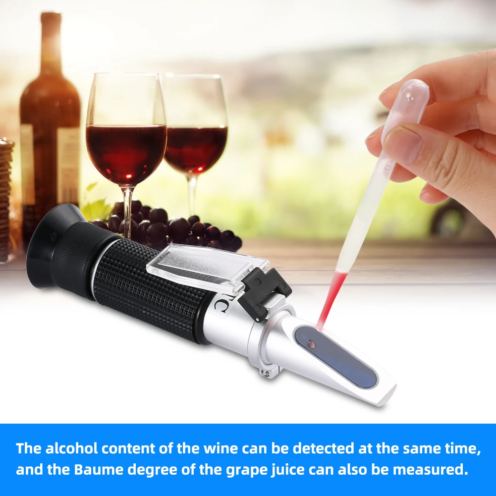 Ручной 0-25% рефрактометр для винного спирта 0-20 Baume винный спиртометр(двойные весы) регулируемый ручной фокусировки алюминий