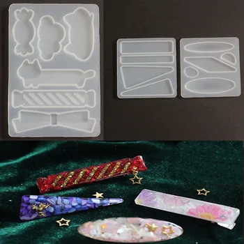 

Kawaii Hair Clip Irregular Silicone Mold Cute Make Your Own Hairpin Blanks Beauty Styling Tool Jewelry Making UV Resin Mold