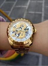 WLISTH-Reloj de pulsera de cuarzo para hombre, luminoso, con abertura para fecha, de acero inoxidable, resistente al agua, de las mejores marcas, dragón dorado