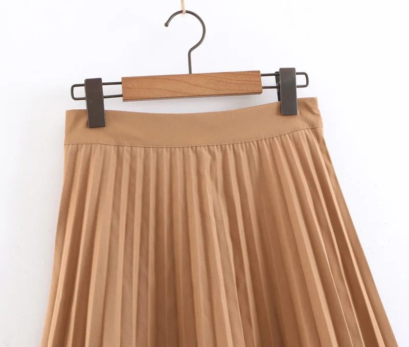 

Western Style High-waisted Pleated Long Skirt 2019 New Style Loose-Fit Slimming Versatile Immortal A- line Skirt Big Skirt