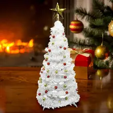 Белая Складная Рождественская елка, рождественские украшения, держатель для Рождественская Домашняя вечеринка, декоративные миниатюрные елочные вечерние украшения