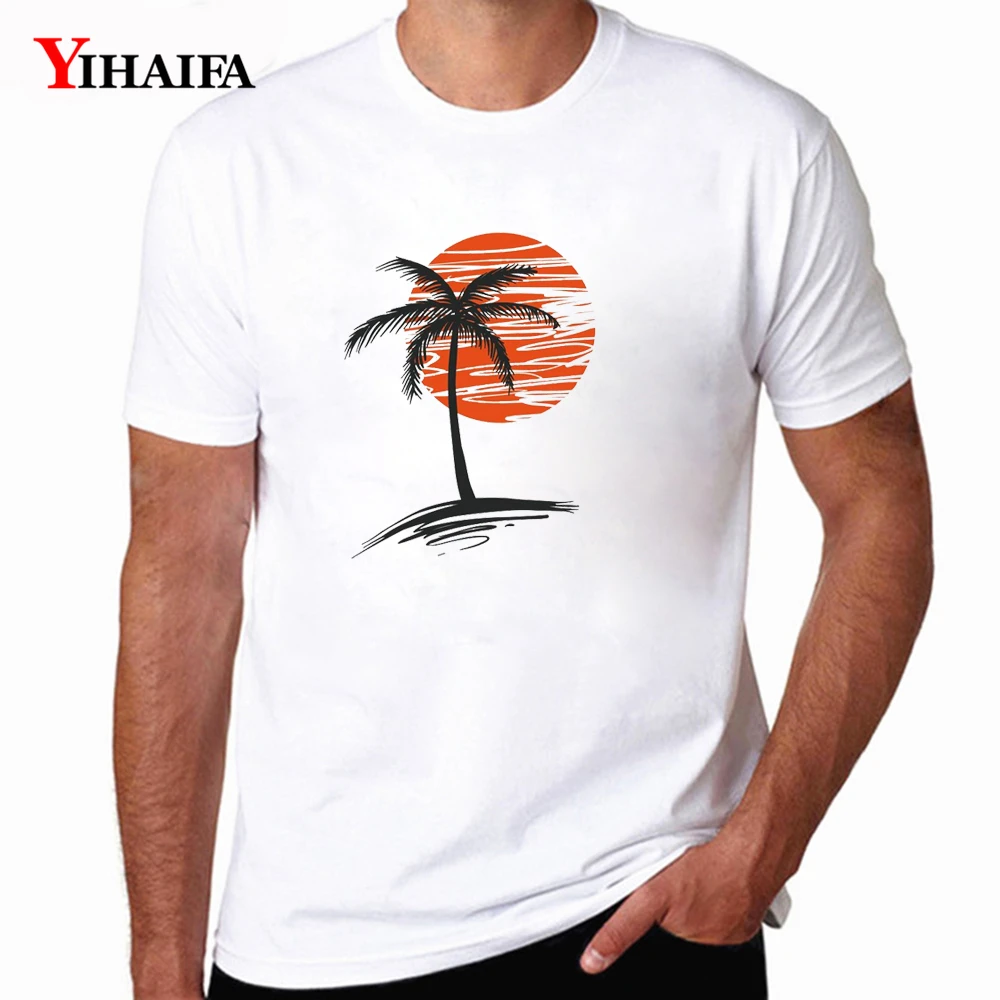 

YIHAIFA Men T-Shirt Harajuku Tree Graphics Tees Short Sleeve Mens Workout Shirts Casual Tops White Tee oversized t shirt