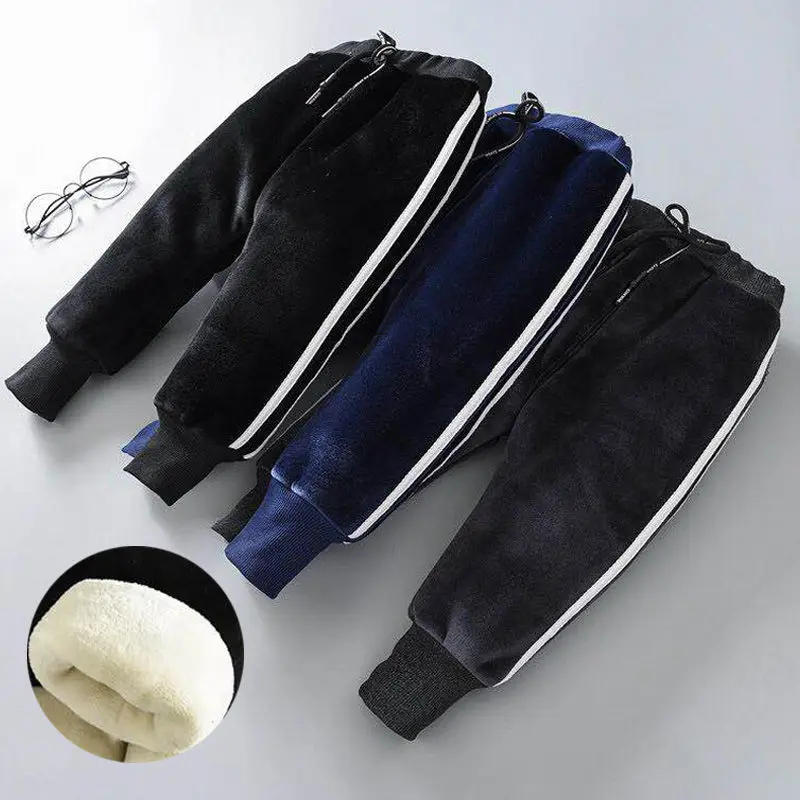 

Kids Boys Winter Warm Trousers Girls Fashion Cotton Plus Velvet Padded Pants For Children Clothes 1-2-3-4-5-6Y