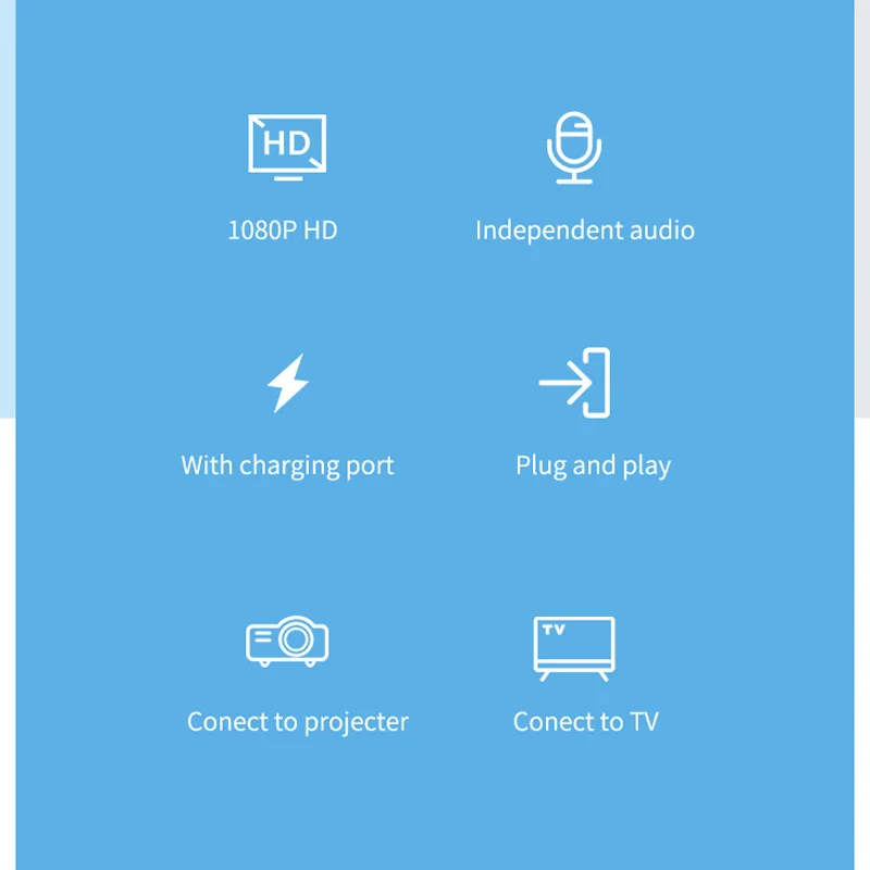 VGA to HDMI Converter With 3.5mm AUX For PC Laptop HDTV Projector