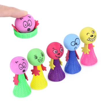 

Hip Hop Jumping Doll Kids Bounce Ball Cat Educational Game Squeeze Plastic Elf Expressions Push&Down Kitten Dog Toys Child Gift