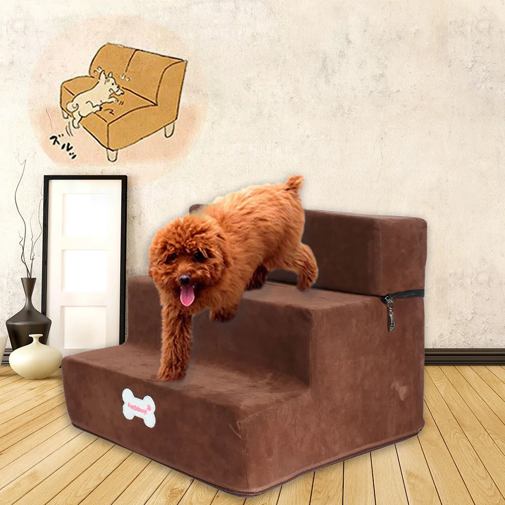 Кровать для собак Mascotas Высокая плотная губка для домашних животных лестница нескользящая Нижняя Лежанка для кошек лестница для собак 3 ступени Лежанка для собаки Домашние животные