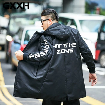 

GXXH Large Size Men's Trench 2020 New Autumn Men's Loose Windbreaker Coat Casual Long Hooded Windbreaker Black Plus Size XXL-7XL