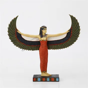 

Egypt Isis Statue Resin Art Sculpture Decoration God Of Fertility Wings Figurine Nordic Home Decoration Accessories R5217