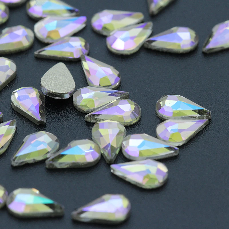 10 шт K9 стеклянные кристаллы, стразы в форме капель плоские камни для рукоделия для дизайна ногтей украшение бисером или Одежда DIY