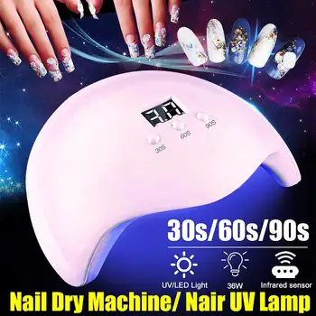 

36W USB UV LED Lamp Nail Dryer Phototherapy Machine Nail Tools 30s/60s/90s Three-stop Timing Smart Sensors Nails Dryer