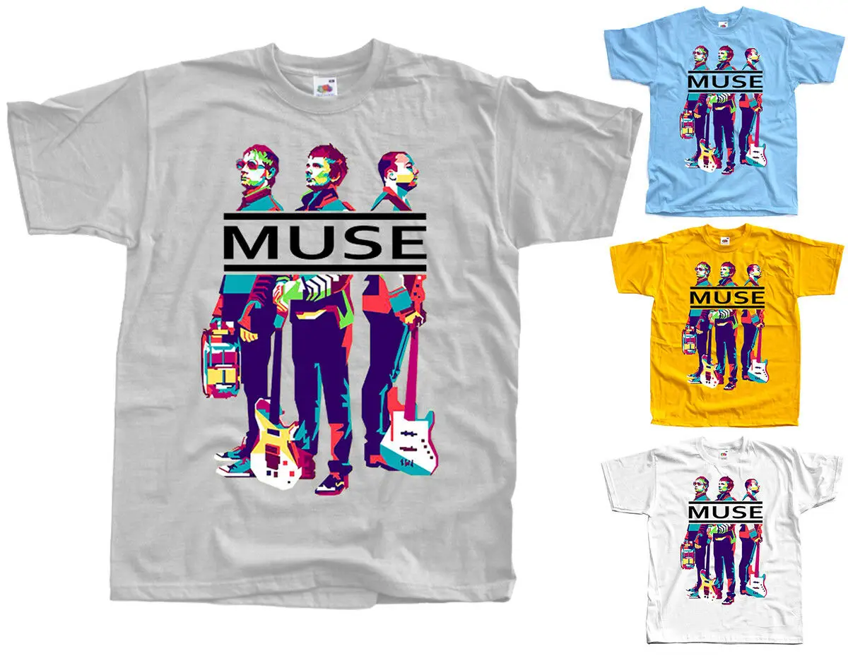 Muse V4 рок-группа Matthew Bellamy футболка (ZINK небесно-голубой желтый белый) S-3XL с принтом