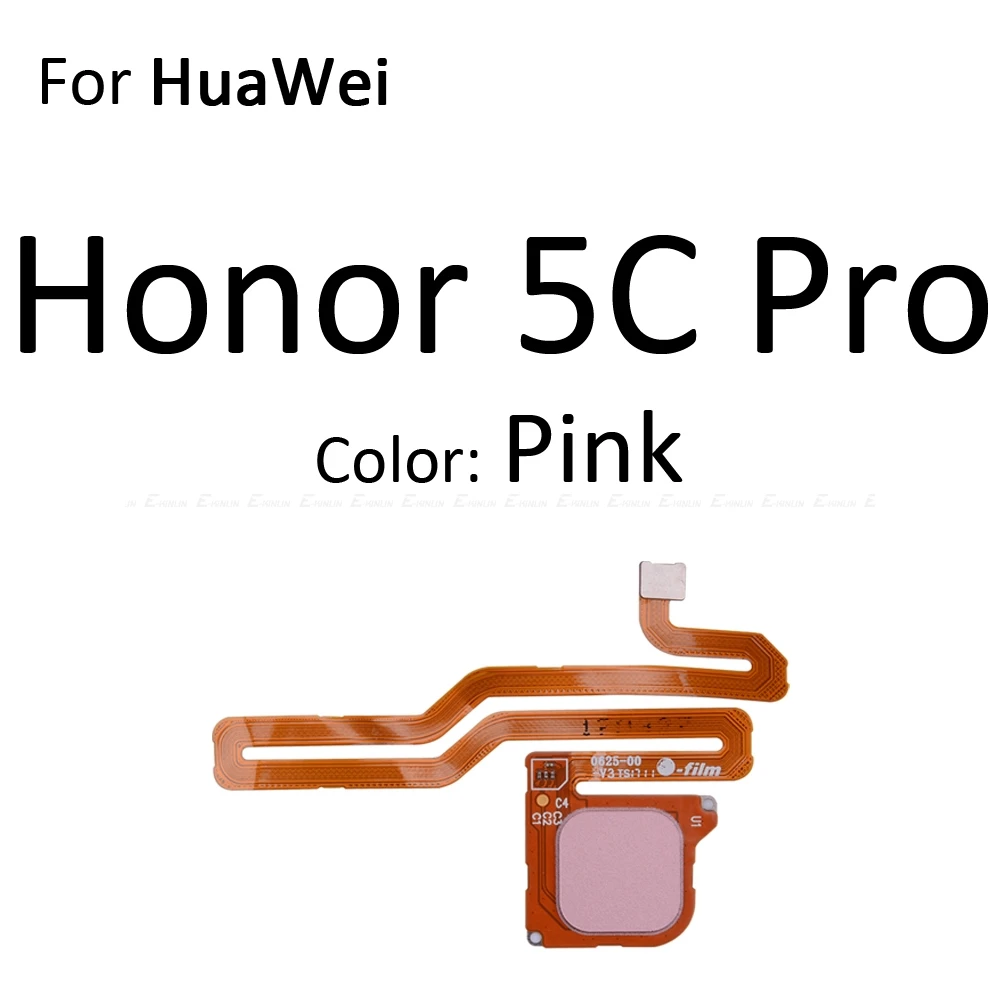 Задняя Кнопка возврата домой ключ сканер отпечатков пальцев разъем гибкий кабель Touch ID для Huawei Honor 6C 6A 6X 5C Pro GR5 - Цвет: For Honor5C Pro Pink