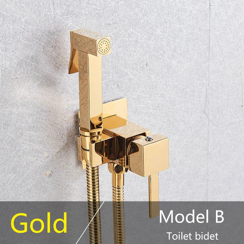GOLD B SHBSHAIMY золото латунь Ванная Комната Смесители Для Биде Распылитель высокого давления душ кран биде гигиенический душ одна холодная вода биде - Цвет: GOLD B