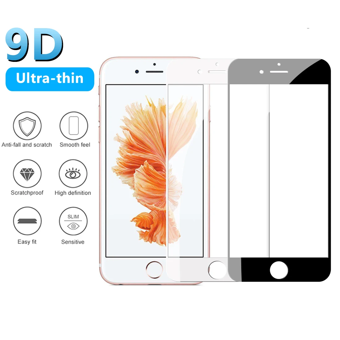 

Tempered Glass Film 9D ultra thin For iPhone 6 6Plus 6S 6S Plus 7 7Plus X XS XR XS Max 8 8 Plus Full Coverd Screen Protector