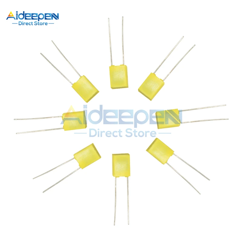 100Pcs/lot Correction Capacitor 5% 1nF~470nF 63V-100V Polypropylene Safety Plastic Film Capacitance With Plastic Case